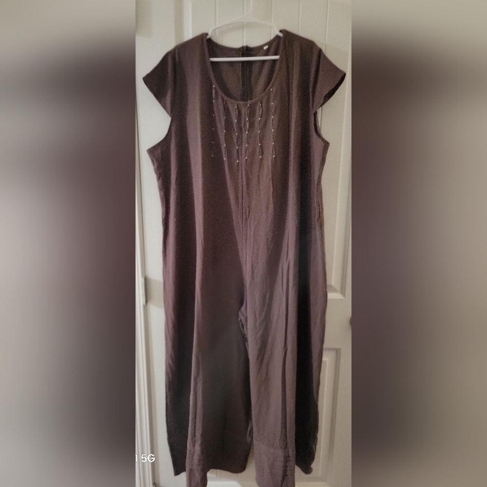 Linen Blend Wide Leg Pant Jumper 2X NWOT ❤️